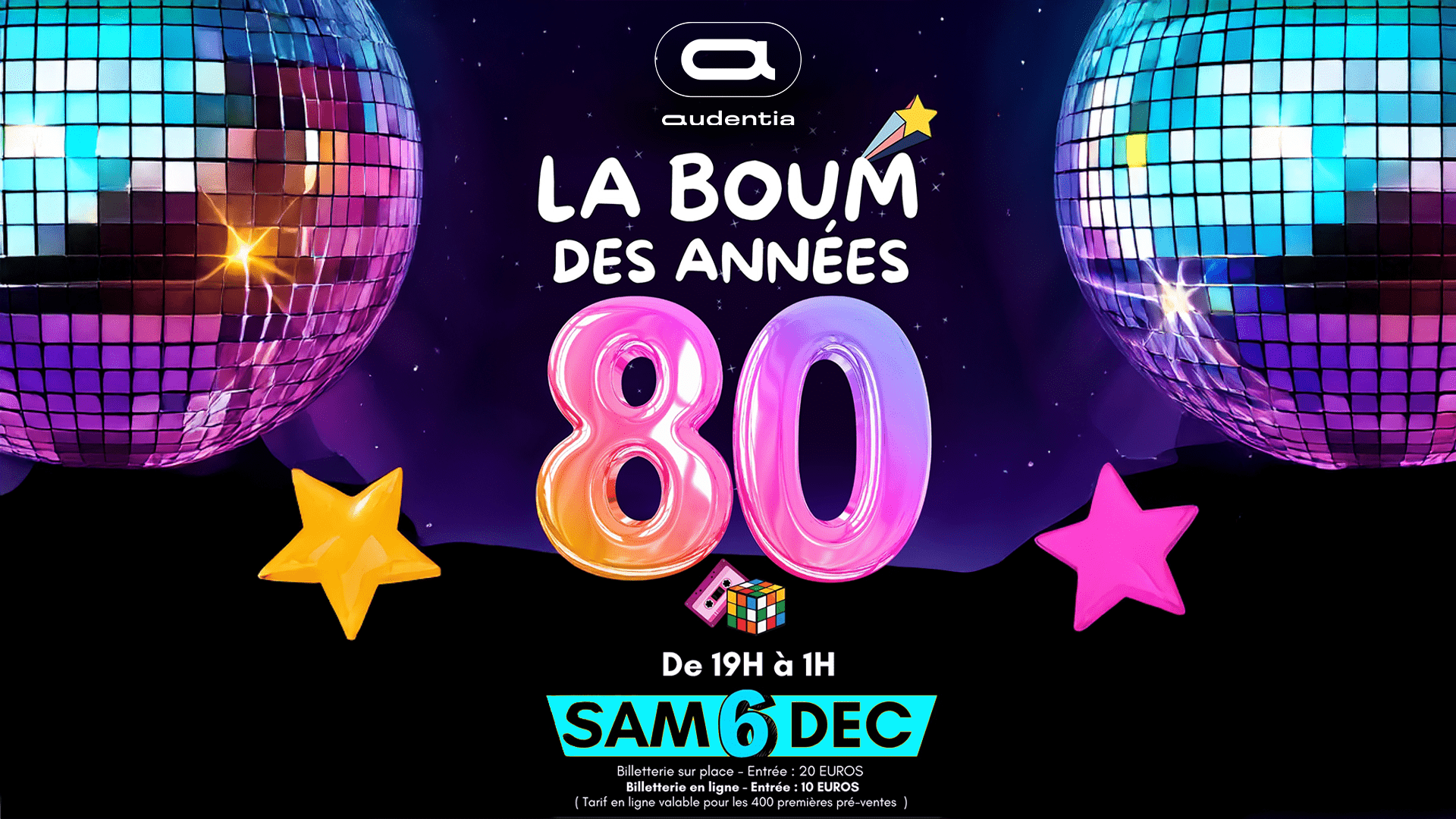 Affiche LA BOUM DES ANNÉES 80 - SAMEDI 6 DECEMBRE