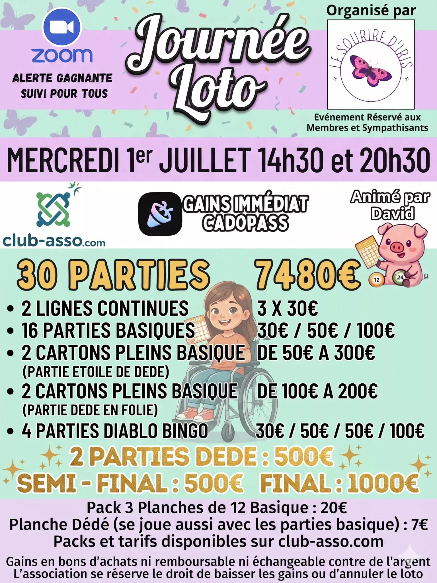 Affiche LE SOURIRE D'IRIS - Mercredi 1er Juillet