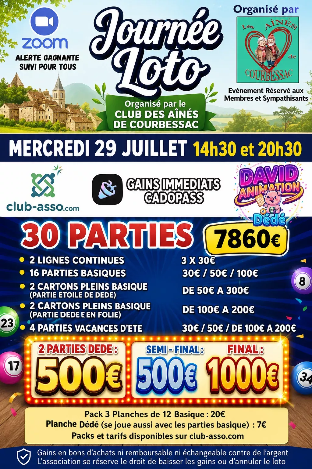 Affiche LES AINES DE COURBESSAC - Mercredi 29 Juillet