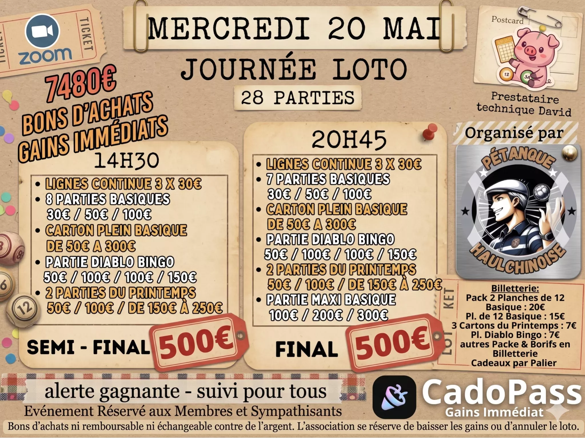 Affiche Pétanque Haulchinoise - Mercredi 20 Mai