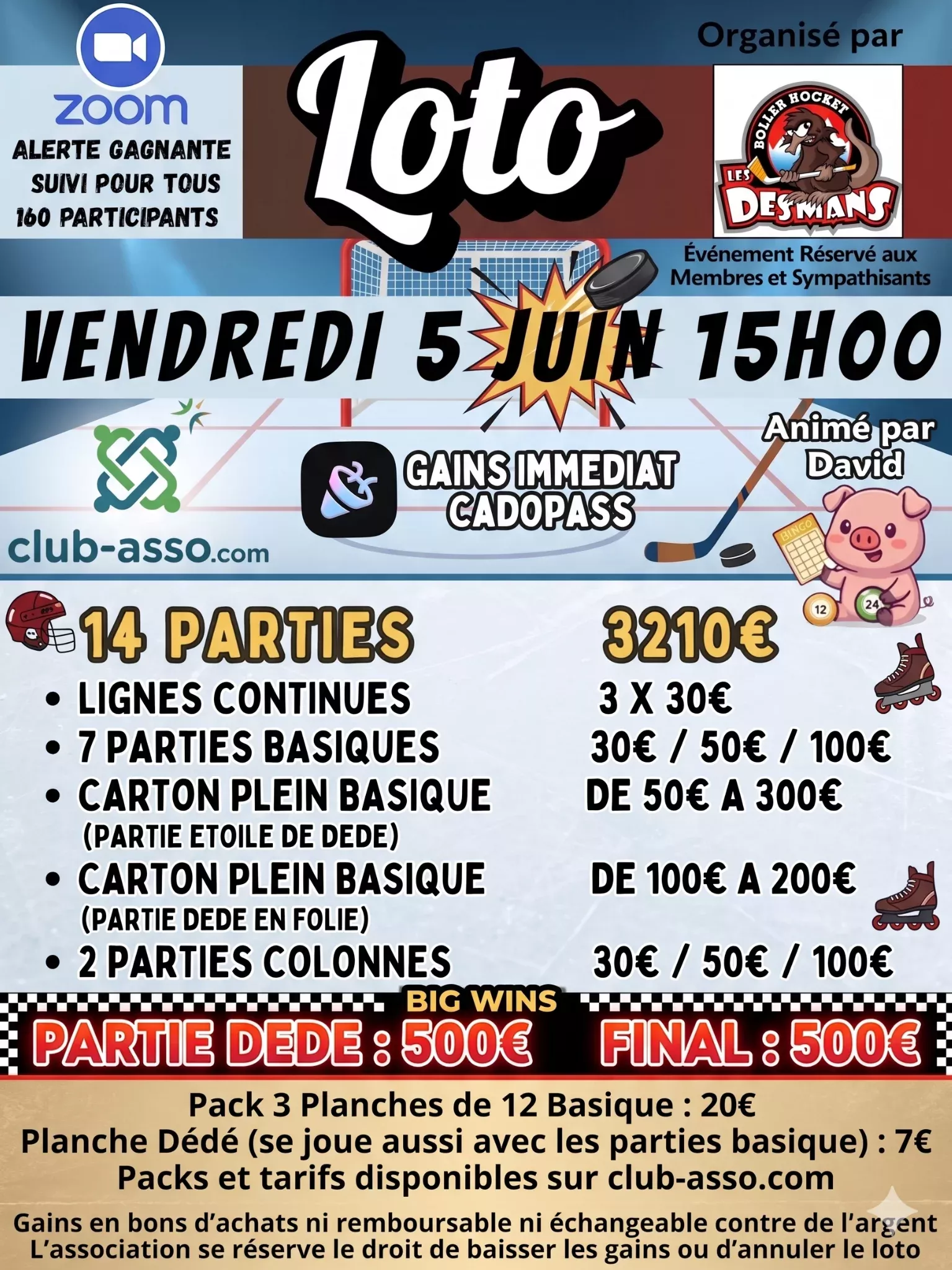 Affiche TPP Roller Hockey - Les Desmans - Vendredi 5 Juin
