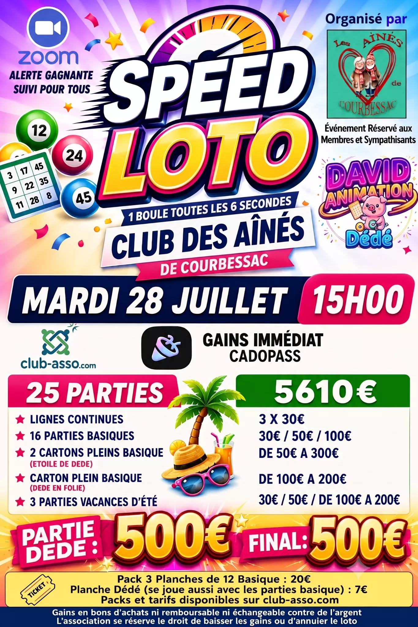 Affiche LES AINES DE COURBESSAC - Mardi 28 Juillet