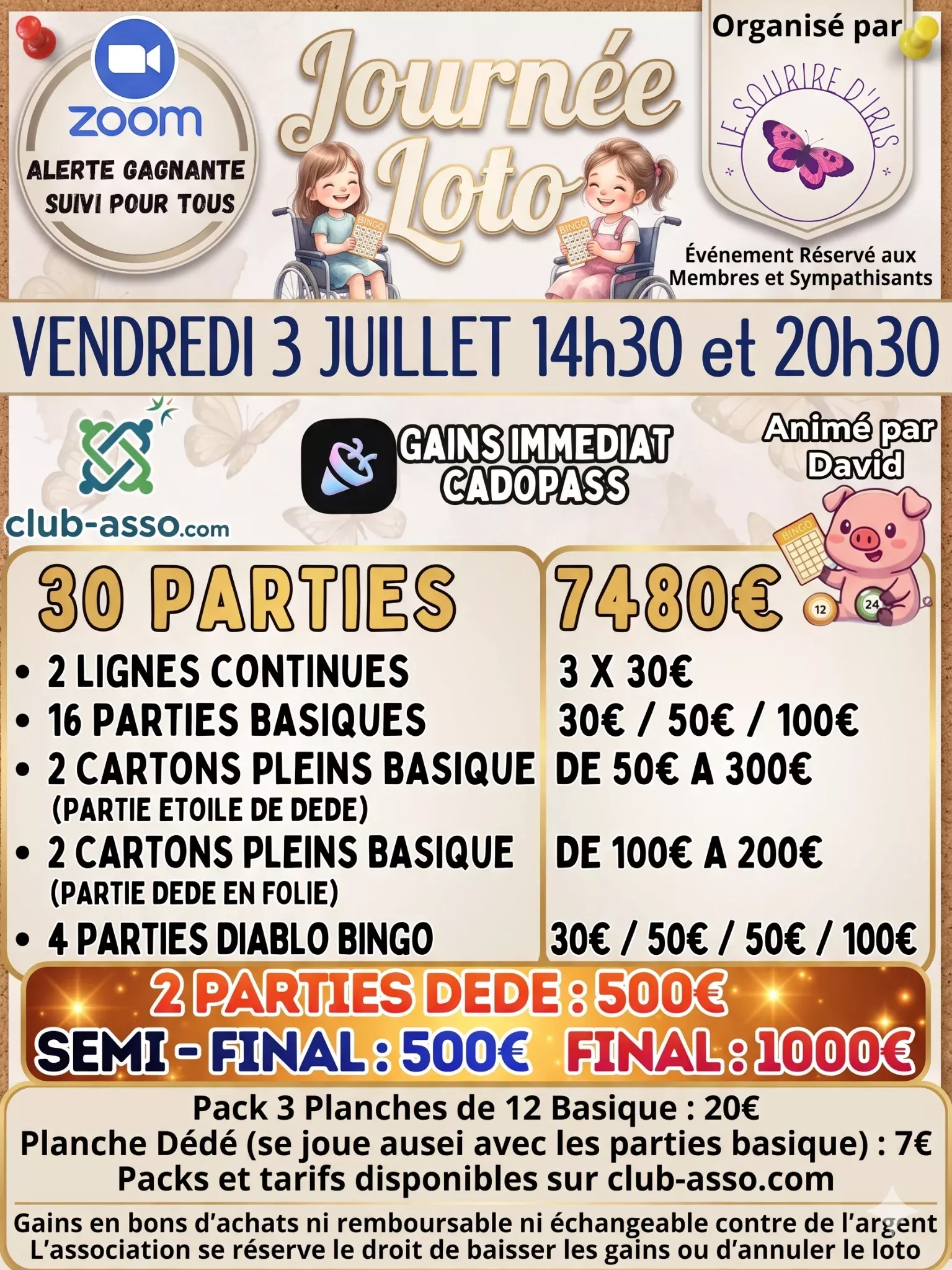 Affiche LE SOURIRE D'IRIS - Vendredi 3 Juillet