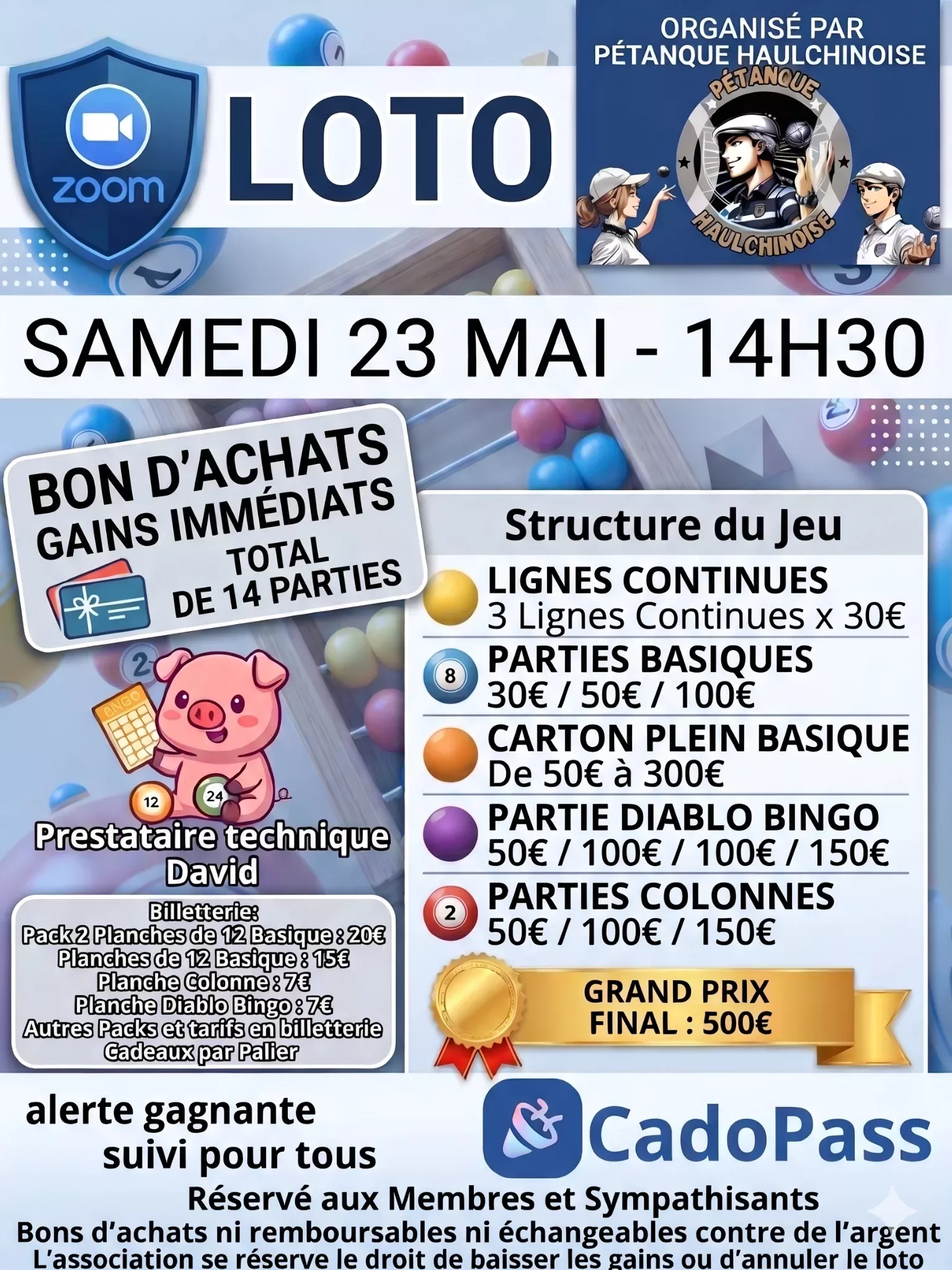 Affiche Pétanque Haulchinoise - Samedi 23 Mai